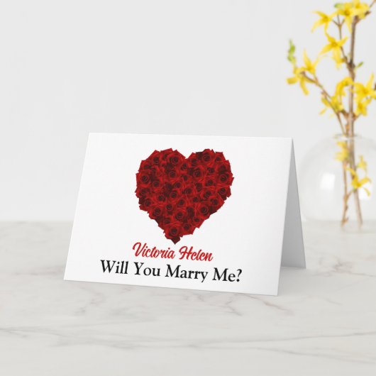 レッド素晴らし・ローズハートは俺のカードと結婚してくれる カード (黄色い花)