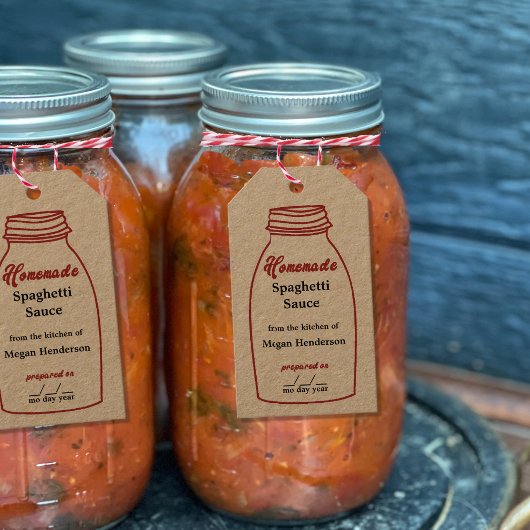 レッド素朴キャニングジャールクラフトつるラベル ギフトタグ