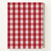 レッド素朴ギンガムリネンファームハウスファミリーレシピ ノートブック (裏面)