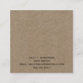 レッド素朴サ初期のルトボックスハウスカントリークラフト スクエア名刺 (裏面)