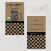 レッド素朴サ初期のルトボックスハウスカントリービジネス 名刺 (正面/裏面)