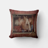 レッド素朴バパーソナライズされたンフォト&文字 クッション (正面)