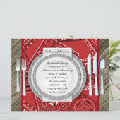 レッド素朴バンダナとバーンウッドリハーサルディナー 招待状 (スタンド正面)