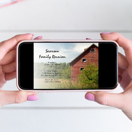 レッド素朴バーンファミリー懇親会招待状 招待状