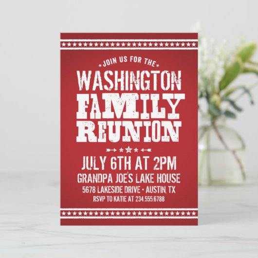 レッド素朴ファミリー懇親会招待状 招待状 (スタンド正面)