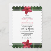 レッド素朴フランジパニプルメリア結婚式招待状 招待状 (正面)