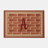 レッド素朴ブリックカスタムモノグラムデザイン ドアマット (正面)