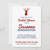 レッド素朴ブルーディアマウンテンブライダルシャワー 招待状 (正面)