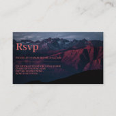 レッド素朴マウンテン結婚式出欠届けカード エンクロージャーカード (正面)