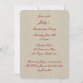 レッド素朴メイソンジャースバチェロレッテ招待状 招待状 (裏面)