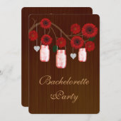 レッド素朴メイソンジャースバチェロレッテ招待状 招待状 (正面/裏面)