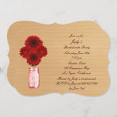 レッド素朴メイソンジャーバチェロレッテ招待状 招待状 (正面/裏面)