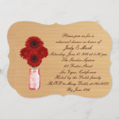 レッド素朴メイソンジャールリハーサルディナー招待状 招待状 (正面/裏面)