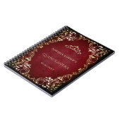 レッド素朴金ゴールドプリンセスティアラキンセアニェラ ノートブック (左側)