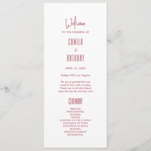 レッド結婚ズ プログラム (正面)