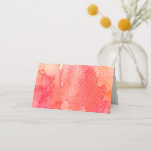 レッド結婚ズ。秋シーティングカード。水彩秋 プレイスカード (正面)