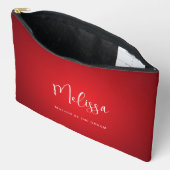 レッド結婚テーマの母ザグルーム名前をカスタムする アクセサリーポーチ (見開き)