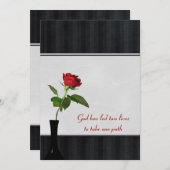 レッド結婚バラ 招待状 (正面/裏面)