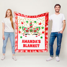 レッド絞り染めユニコーンクリスマスキッズパーソナライズされたズ