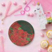 レッド絵を描ポインセティアホリデー紙プレート ペーパープレート (パーティー)