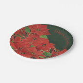 レッド絵を描ポインセティアホリデー紙プレート ペーパープレート (アングル)