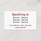 レッド絵画のサービス両面名刺 名刺 (裏面)