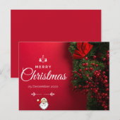 レッド美しいとミニマリストのクリスマスカード ポストカード (正面/裏面)
