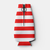 レッド航海のストライプフリスビーカパーソナライズされた ボトルクーラー (裏面)