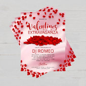 レッド花びらピンクバレンタインズデイエクストラバンザイベント チラシ