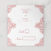 レッド華美フローラ結婚ズベニュー座席表 プレイスカード (外部開封)