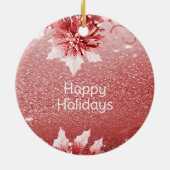 レッド葉クリスマス セラミックオーナメント (裏面)