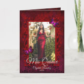 レッド蝶フォールディングキンセアニェラ招待状 カード (正面)