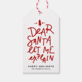 レッド親愛サンタレッスクリスマスレタリング ギフトタグ (正面)