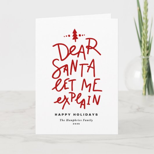 レッド親愛・サンタがクリスマスを説明おもしろいしよう シーズンカード (正面)