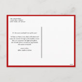 レッド親愛・サンタがクリスマスを説明おもしろいしよう シーズンポストカード (裏面)