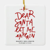 レッド親愛・サンタがクリスマスを説明しよう セラミックオーナメント (正面)