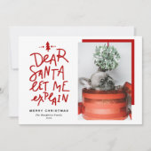 レッド親愛・サンタ写真クリスマス シーズンカード (正面)