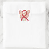 レッド認識度リボンエンジェルアートデカールシール スクエアシール (バッグ)