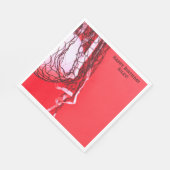 レッド誕生日ネット&バレーボール スタンダードランチョンナプキン (角)