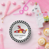 レッド誕生日恐竜レースカーボーイレース子供の名前 ペーパーボウル (パーティー)