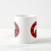 レッド調和バグア中国のトリグラム陰陽 コーヒーマグカップ (中央)