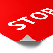 レッド警告のストップサインカスタム文字 ポスター (角)