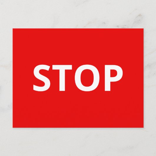 レッド警告のストップサインカスタム文字 ポストカード (正面)