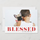 レッド賛美タイポグラフィ写真クリスマス シーズンカード (正面)