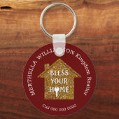 レッド賛美ユホーム実在エテート不動産仲介業者キーチェーン キーホルダー (正面)