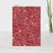 レッド赤面ピンクグリッタースパークルヒョウ柄 カード (裏面)