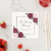 レッド赤面ピンクシルバーフローラ葬儀記念 スタンダードカクテルナプキン (インサイチュ)