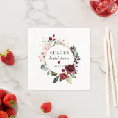 レッド赤面ピンクローズフローラブライダルシャワー スタンダードカクテルナプキン (インサイチュ)