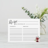 レッド赤面ピンクローズフローラブライダルレシピカード エンクロージャーカード (スタンド正面)