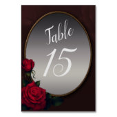 レッド赤面フローラシルバーグレー鏡パーティー テーブルナンバー (裏面)